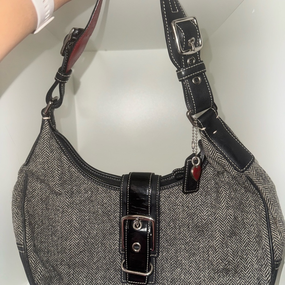 Stylish Coach Black and Gray Women's Bag